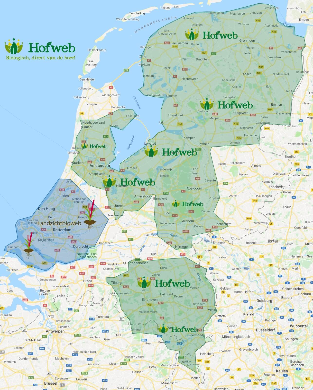 hofweb bezorg gebied