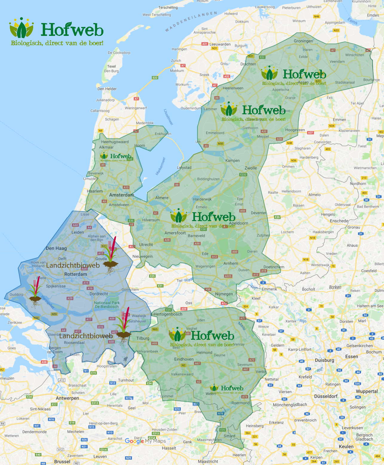 hofweb bezorg gebied