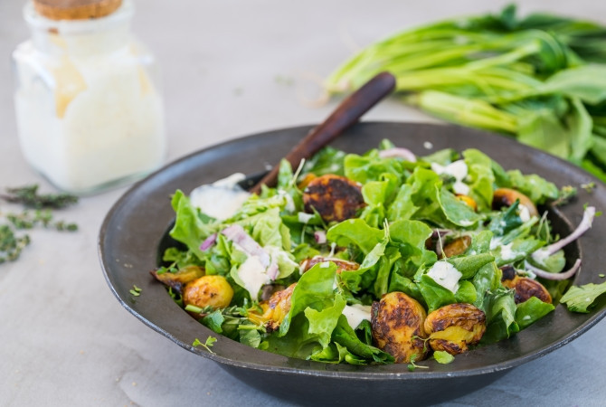 Salade met Raapstelen en Aardappel