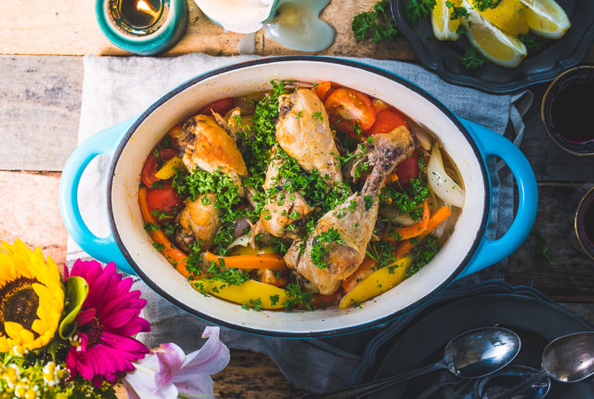 Coq au vin Provencale